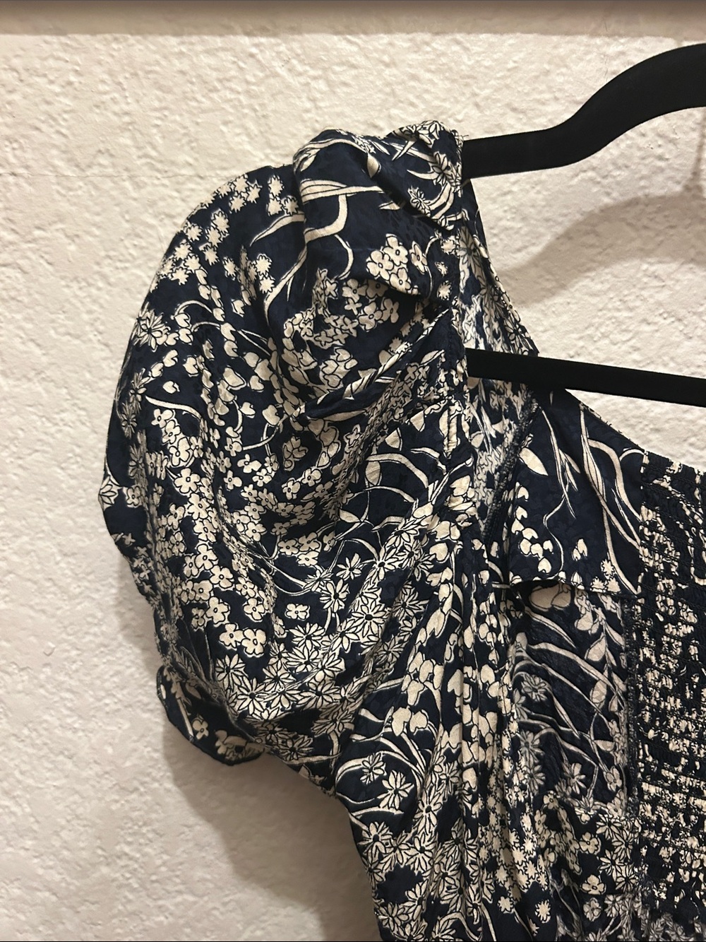ba&sh Navy and White Floral Midi Dress - Picture 3 of 7